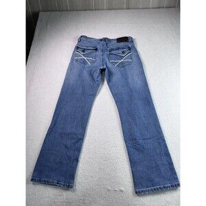 TR Axel Men's W32 L32 Slim Boot Cut Jeans Blue Denim Flap Pocket Stretch